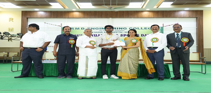 Mr. S. Krishnaraj (2019 – 2023)won Academic Topper of R.M.D Engineering College in 2023.